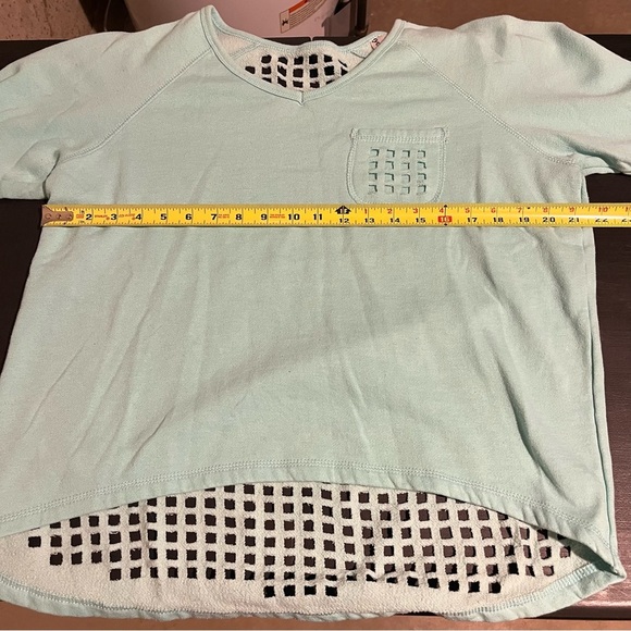 Kyodan Women's Sweater Size Large Blue Long Sleeve Pullover Open Mesh Back - Picture 7 of 8